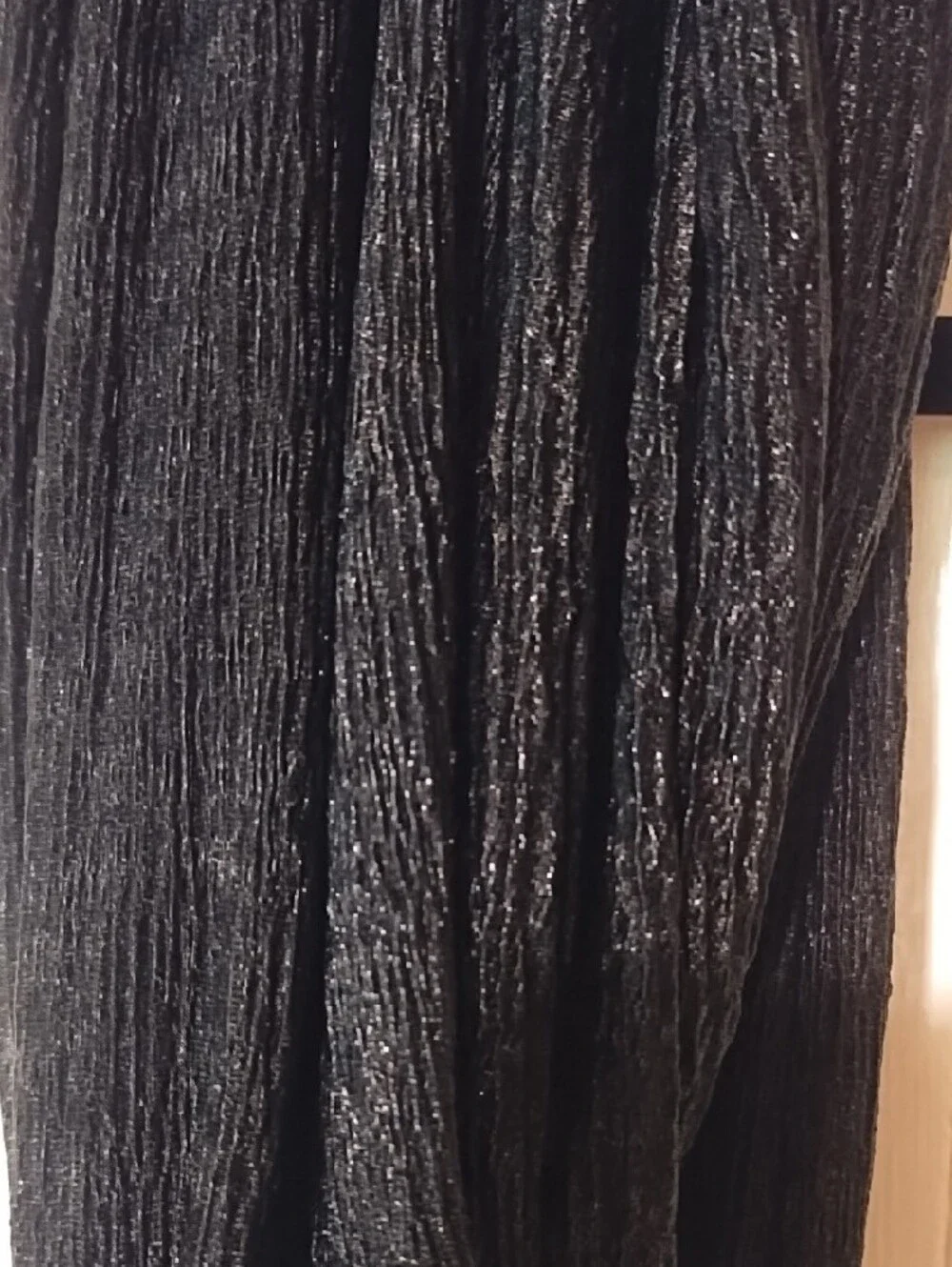 Black Long Infinity Knit Scarf Glitter EUC.